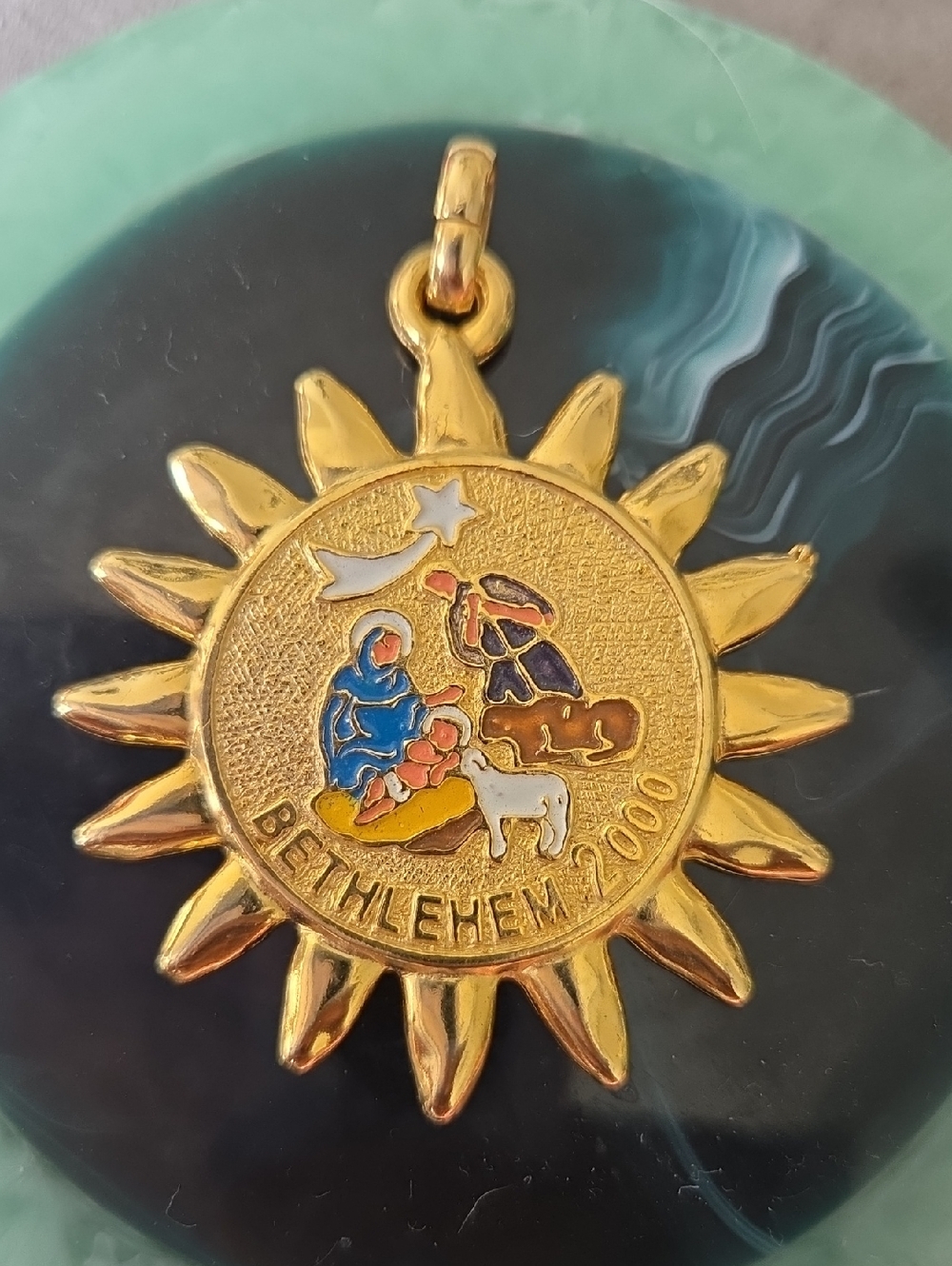 Vintage Bethlehem 2000 Millennium Sacred Heart League Pendant Medal.